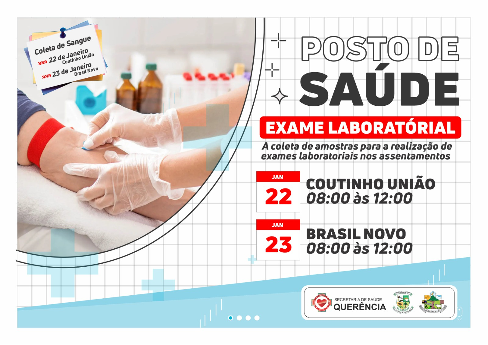 FOTO REPRODUÇÃO Coleta de Exames Laboratoriais em Assentamentos Coutinho União e Brasil Novo